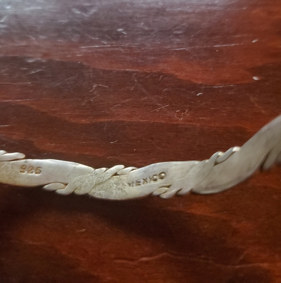 Vintage Sterling Silver 925 Bangle Bracelet Crafted In Mexico - Picture 4 of 8